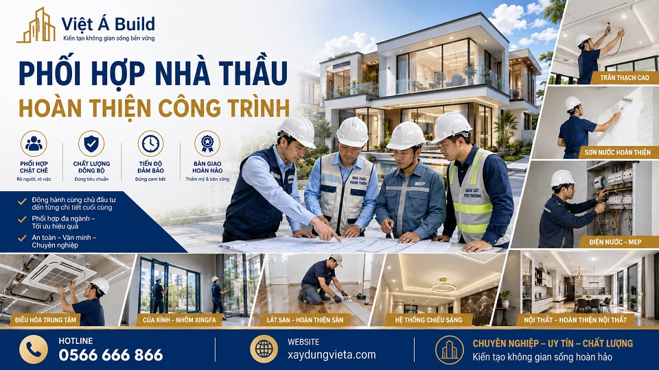 Phối hợp các nhà thầu điện nước trần sơn điều hòa và nội thất tại công trình