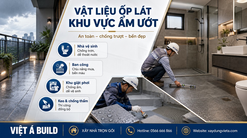 Vật liệu ốp lát cho nhà vệ sinh ban công và khu vực ngoài trời